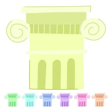 Building column ancient vector cartoon graphic Stock Illustration