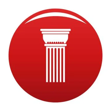 Building column icon red Ilustración de archivo