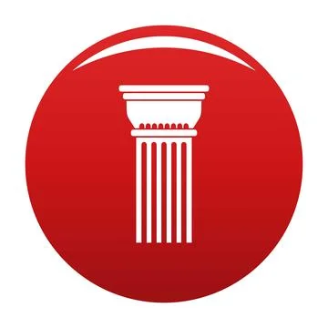 Building column icon red Ilustración de archivo