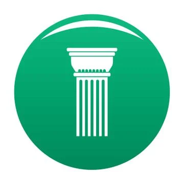 Building column icon vector green Ilustración de archivo