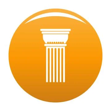 Building column icon vector orange Ilustración de archivo