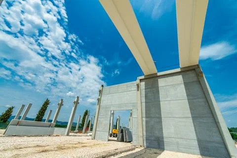Building columns on a construction site. Construction activity Stock Photos
