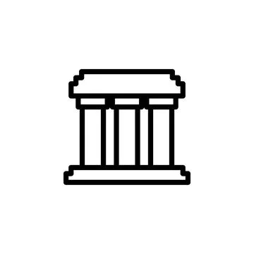 Building with columns icon. Element of minimalistic icons for mobile concept and Ilustración de archivo