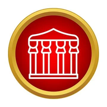Building with columns icon representing classic architecture Ilustración de archivo