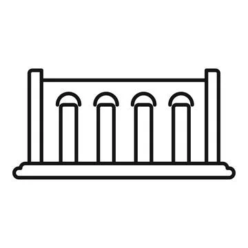 Building with columns icon representing classical architecture Stock Illustration