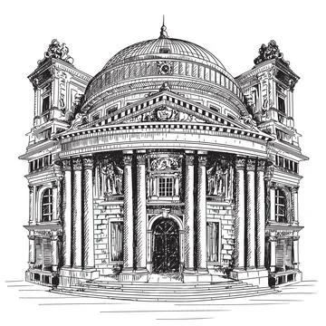 The building with columns Ilustración de archivo