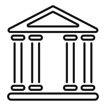 Building with columns representing a courthouse symbol Ilustración de archivo