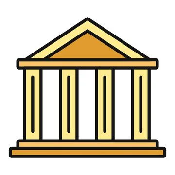 Building with columns symbolizing justice and government Ilustración de archivo