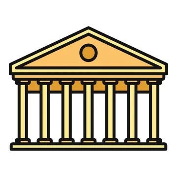 Building with columns symbolizing law justice bank economy Ilustración de archivo