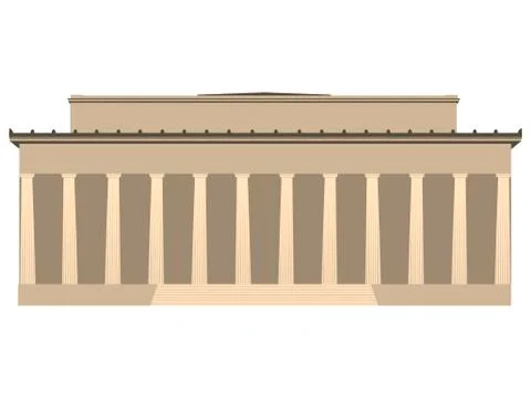 Building with columns. Vector illustration. Ilustración de archivo