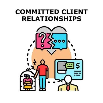 Building committed client relationships and solving problems Stock Illustration