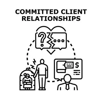 Building committed client relationships and solving problems Stock Illustration