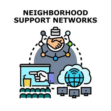 Building community connection and support networks concept 스톡 일러스트