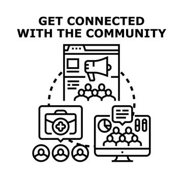 Building community connections through digital engagement Ilustración de archivo