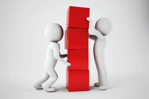 Building a  company concept. 3D Rendering Ilustración de archivo