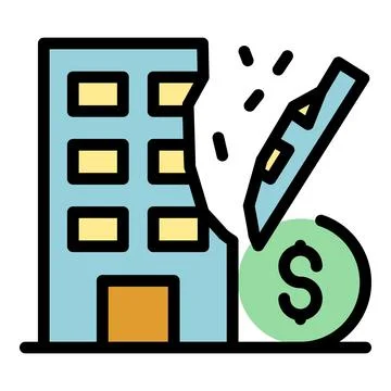 Building compensation icon vector flat Ilustración de archivo