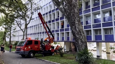 Building Complex Incidents, Height Access Safety Equipment, Fire Crew Stock Footage 331099546