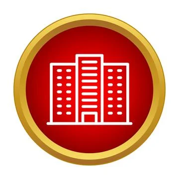 Building complex line icon in red and gold Stock Illustration