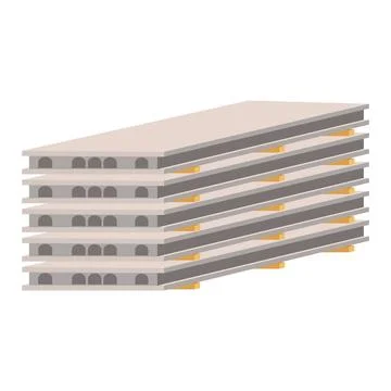 Building concrete panels in flat design. Construction piles in stack. Vecto.. Ilustración de archivo