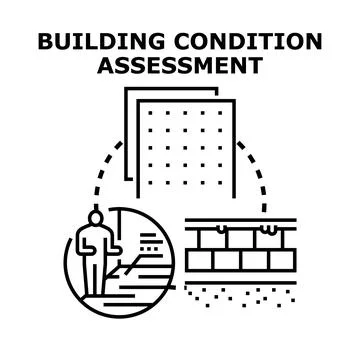 Building condition assessment vector icon concept Ilustración de archivo