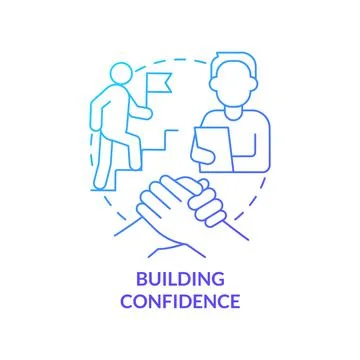 Building confidence blue gradient concept icon Ilustración de archivo