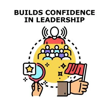 Building confidence in leadership concept vector illustration Ilustración de archivo