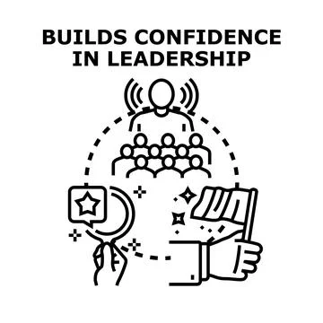 Building confidence in leadership concept vector illustration Ilustración de archivo