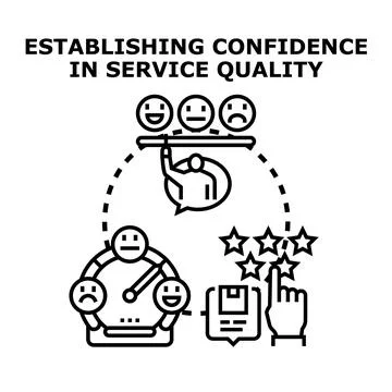 Building confidence in service quality and customer satisfaction Stock Illustration
