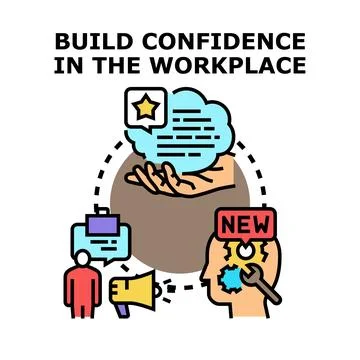 Building confidence in workplace and personal skill development Stock Illustration