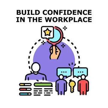 Building confidence in workplace team achieving success Stock Illustration