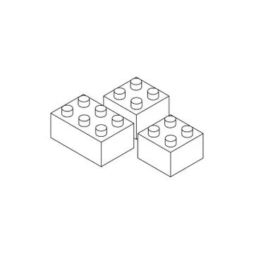 Building connector bricks icon, isometric 3d style Ilustración de archivo