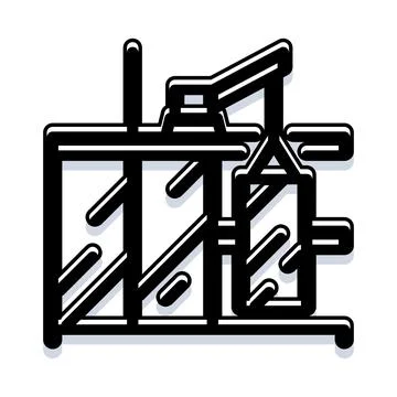 Building constructing using abstract line art icon design Illustrazione stock