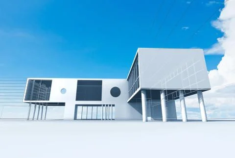 Building construction 3d Ilustración de archivo