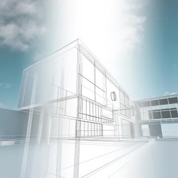 Building construction 3d rendering Stock Illustration
