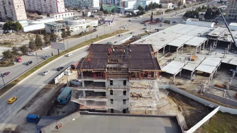 Building Construction Aerial Stock Footage 168955890