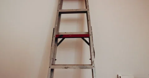 Building, construction and ladder on empty site for renovation project, repairs Stock Footage 341583332