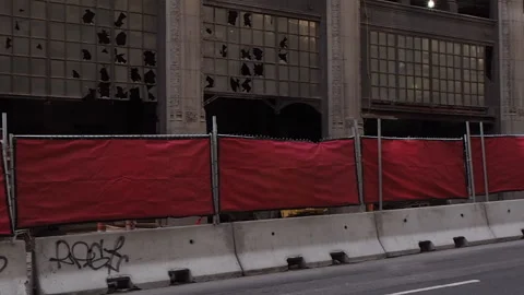 Building construction, Boston, MA. Downtown. Theater district Stock Footage 214397359