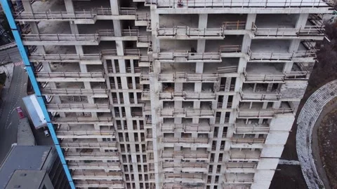 Building Construction Closeup Aerial Stock Footage 168954895