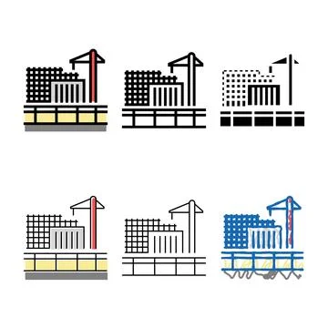 Building construction color icon clean vector 스톡 일러스트