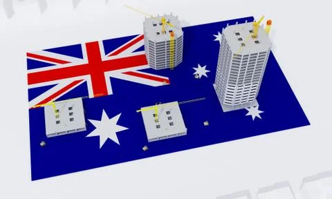 Building construction concept in Australia Ilustración de archivo