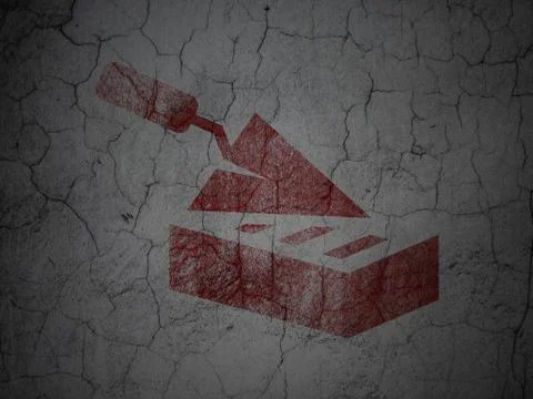 Building construction concept: Brick Wall on grunge wall background Ilustración de archivo