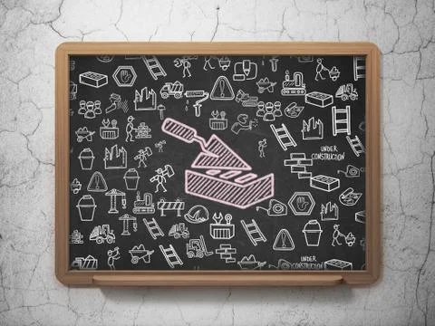 Building construction concept: Brick Wall on School board background Stock Illustration