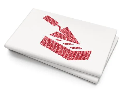 Building construction concept: Brick Wall on Blank Newspaper background Ilustración de archivo