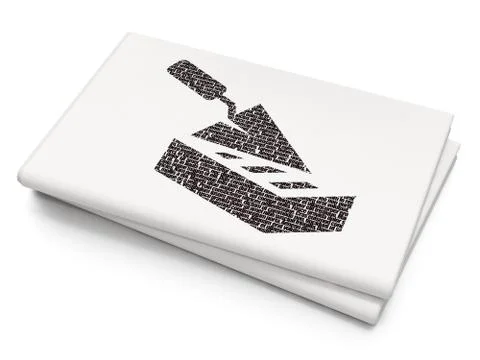 Building construction concept: Brick Wall on Blank Newspaper background Ilustración de archivo