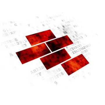 Building construction concept: Bricks on Digital background Ilustración de archivo