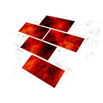 Building construction concept: Bricks on Digital background Ilustración de archivo