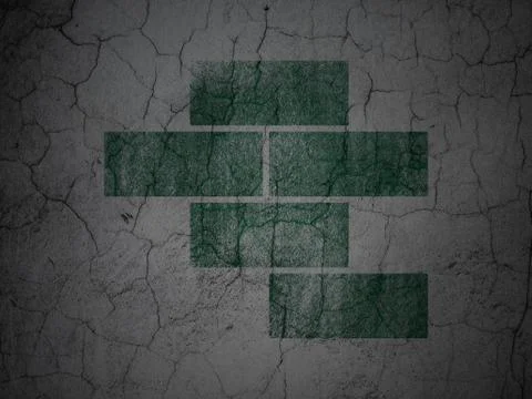 Building construction concept: Bricks on grunge wall background Ilustración de archivo