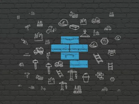 Building construction concept: Bricks on wall background Stock Illustration