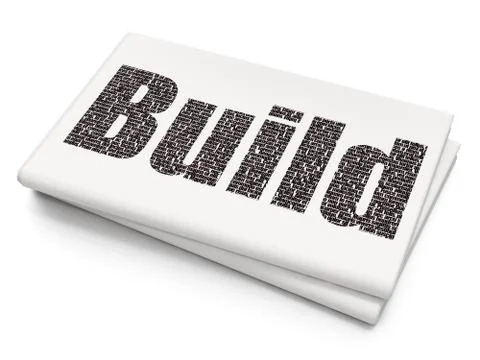 Building construction concept: Build on Blank Newspaper background Ilustración de archivo