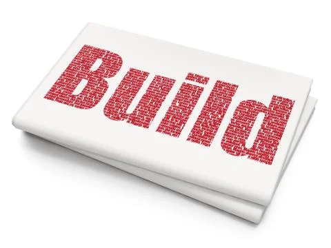 Building construction concept: Build on Blank Newspaper background Ilustración de archivo